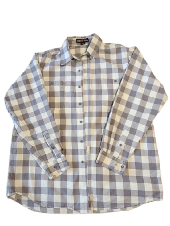 Bocomal Other - Bocomal FR Fire Resistant Men's Gray and White Checkered Long Sleeve Shirt S: XL